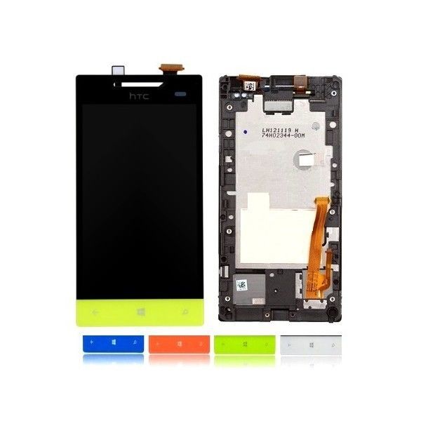 Compatible Blue / White 4 inch LCD Screen HTC 8S LCD Assembly With Frame